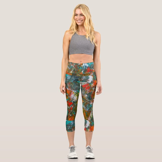 Leggings Capri Estudio de globos Miami Dolphins Arte (Anverso)