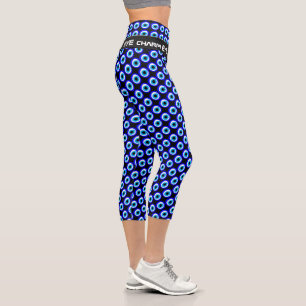 Leggings Capri Evil Eye Talisman & Arabic Amulet / Charme griego