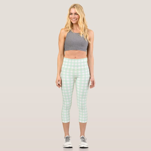 Leggings Capri F&L Green Gingham (Anverso)