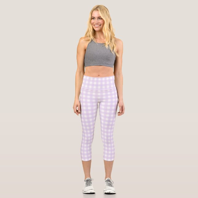 Leggings Capri F & L Purple Gingham (Anverso)