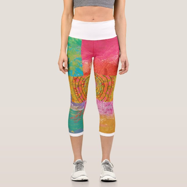 Leggings Capri Fabuloso diseño azteca (Anverso)
