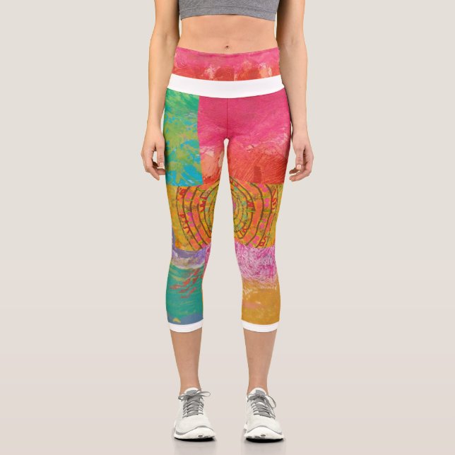 Leggings Capri Fabuloso diseño azteca2 (Anverso)