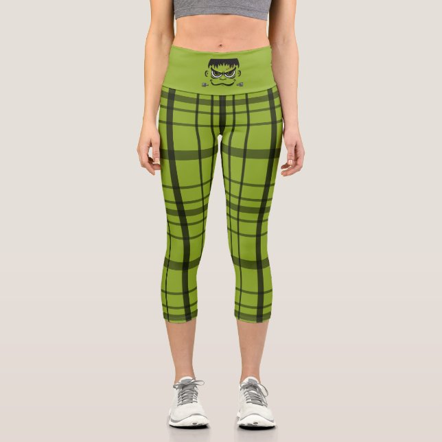 Leggings Capri Face Frankenstein Halloween (Anverso)