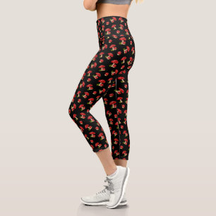 Leggings Capri Fantasía Magical Roja Spot Mushroom
