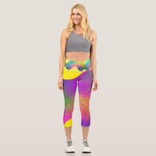 Leggings Capri Farbklecks mit bunten gesprenkelten Punkten