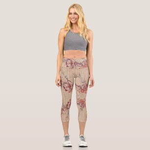 Leggings Capri Faux Bamboo Original Art Yoga Mat