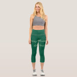Leggings Capri Feliz Navidad verde planicie vacaciones en solitar<br><div class="desc">Diseño</div>