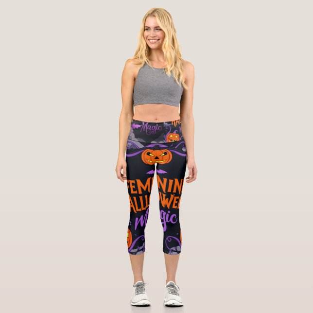 Leggings Capri Festival de Calabaza Encantado (Anverso)