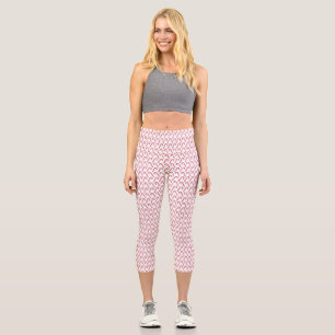 Leggings Capri Festividad Candy Cane Navidades a rayas rojo blanc