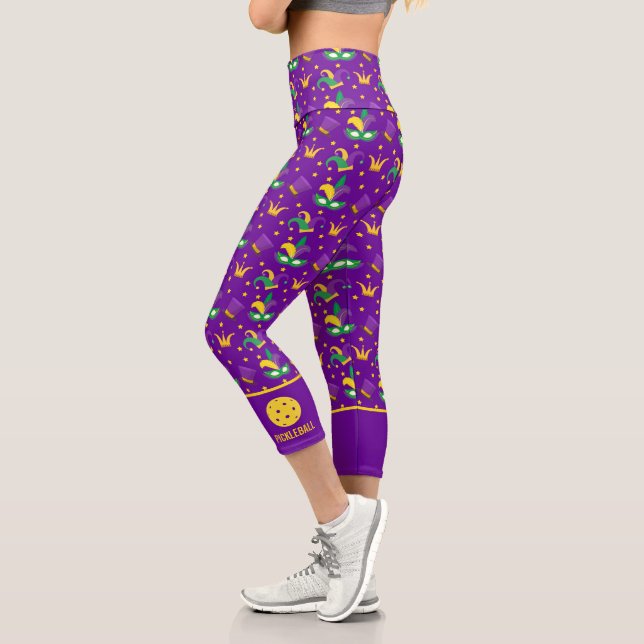 Leggings Capri Festividad del Festival Mardi Gras Carnaval Person (Izquierda)
