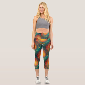 Leggings Capri fiery fractal