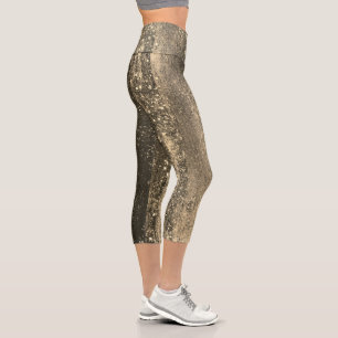 Leggings Capri Fiesta Esparkly Girly Glam Bronze Disco