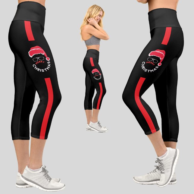 Leggings Capri Fiesta navideña de los Navidades del Papá Negro (Subido por el creador)