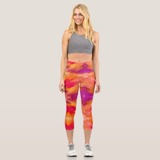 Leggings Capri Flauta acuarela Pencillando las leyendas del arte