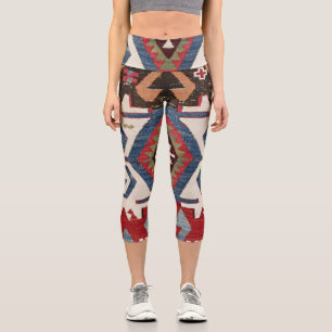 Leggings Capri Flecha de diamante azul Konya // Siglo XIX