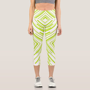 Leggings Capri Flechas en verde limón y blanco