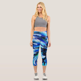 Leggings Capri Fleur bleue
