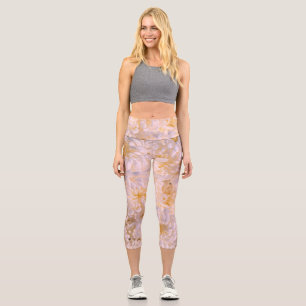 Leggings Capri flor de crisantemo