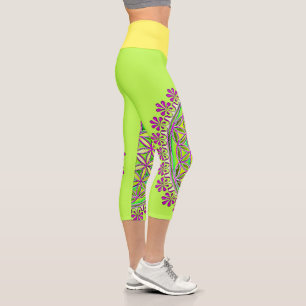Leggings Capri Flor de la Vida - Adornos de Flor Vintage 2