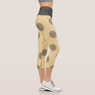 Leggings Capri FLOR DE LA VIDA - Contorno del símbolo de Geometrí