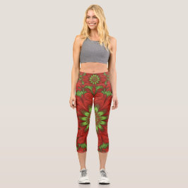 Leggings Capri Flor de Navidad
