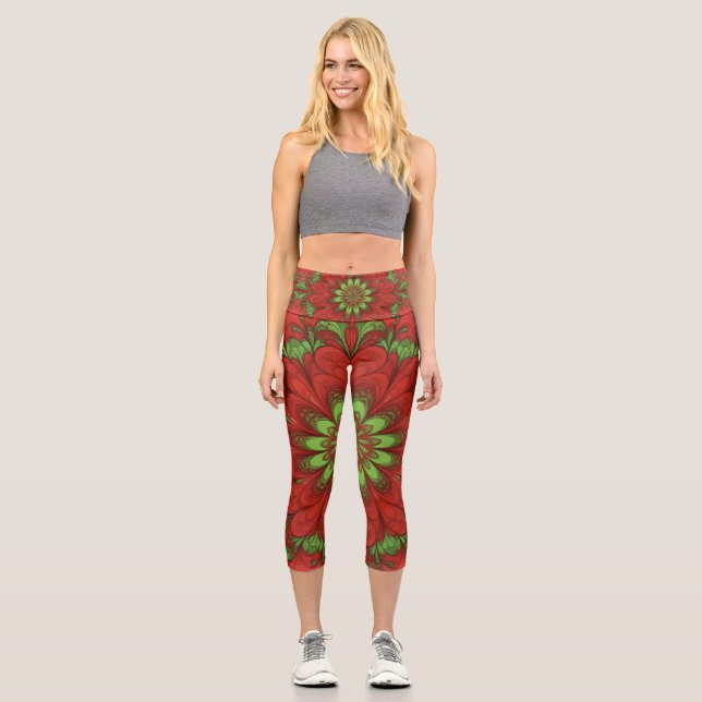 Leggings Capri Flor de Navidad (Anverso)