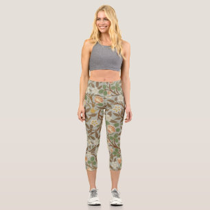 Leggings Capri Flor de trébol botánico de William Morris