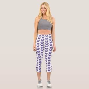 Leggings Capri Flor Mariposa Zafiro