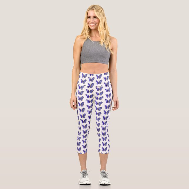 Leggings Capri Flor Mariposa Zafiro (Anverso)