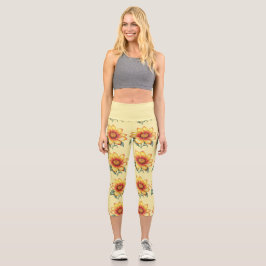 Leggings Capri Flor naranja