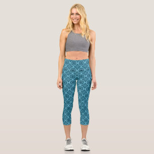 Leggings Capri Flor ornamento barroco azul claro 21102020