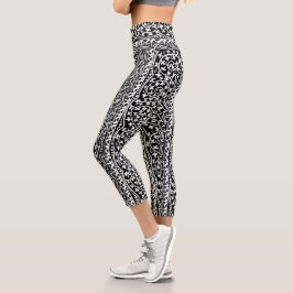 Leggings Capri Flor y hoja de Boho Mandala