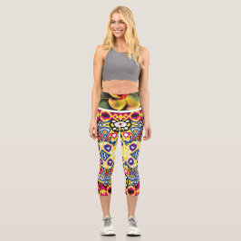 Leggings Capri FLORAL - Capris de alto deseo