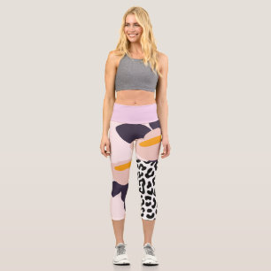Leggings Capri Floral Cheetah Crop Leging
