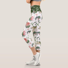 Leggings Capri floral de primavera de medianoche