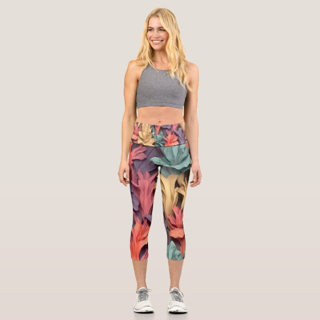Leggings Capri Floral de YOGA COLORIDA (Anverso)
