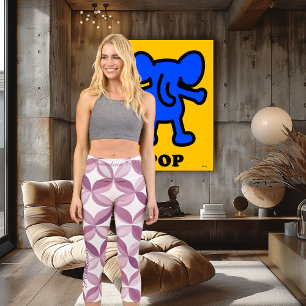 Leggings Capri Floral Geométrico Rosa y Malva Retro Moderno