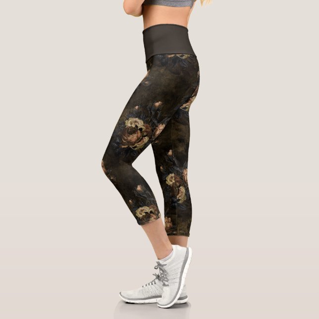 Leggings Capri Floral Gótico Vintage (Izquierda)
