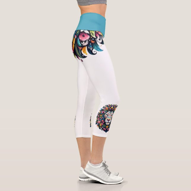 Leggings Capri Floral Lion Silhouette (Derecha)