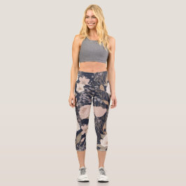 Leggings Capri Floral Motif Yoga Capris