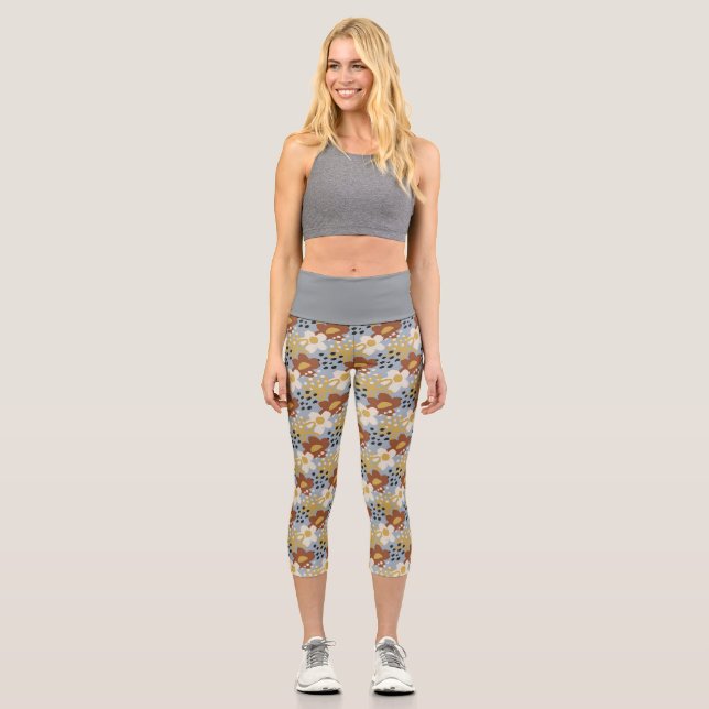 Leggings Capri Floral orgánica plana (Anverso)