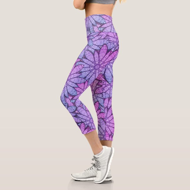 Leggings Capri Floral púrpura única (Izquierda)