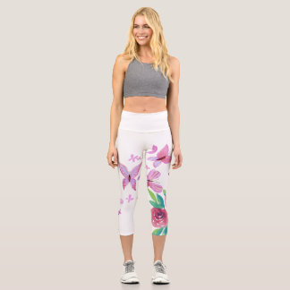 Leggings Capri Florecimiento eterno: Rosas radiantes en flor