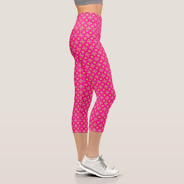 Leggings Capri Flores artdeco en estilo retro (Derecha)