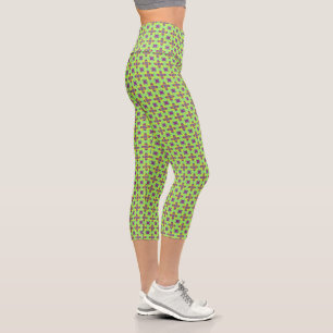 Leggings Capri Flores artdeco en estilo retro