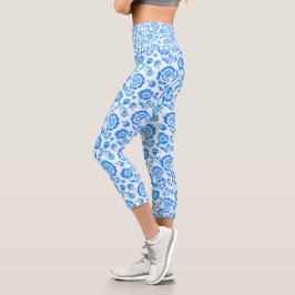 Leggings Capri Flores azules