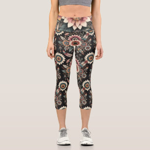 Leggings Capri Flores Bohemias Nocturnas
