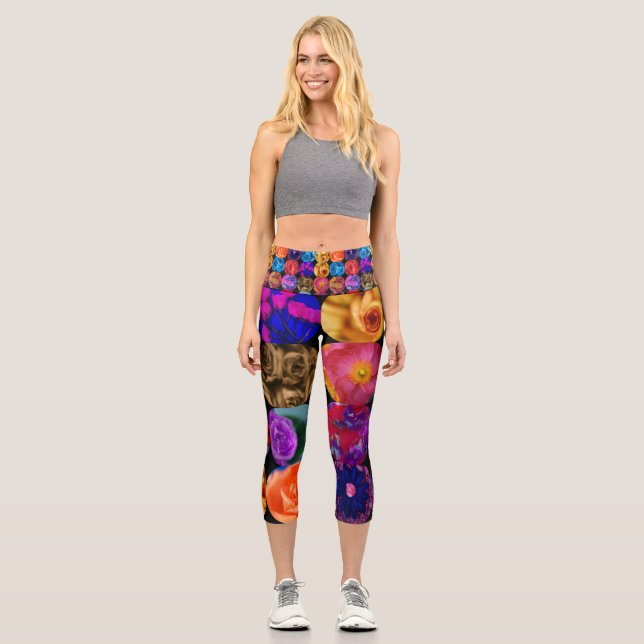 Leggings Capri Flores Capris De Alto Desaguado (Anverso)