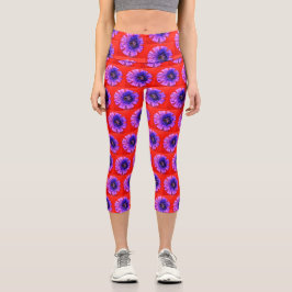 Leggings Capri Flores Capris De Alto Desaguado