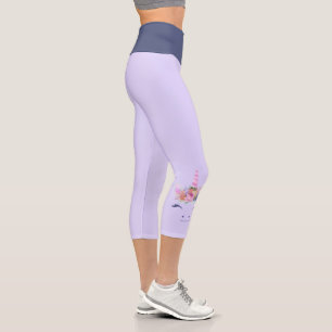 Leggings Capri Flores de Cara de Unicornio Lindo Fabuloso 2